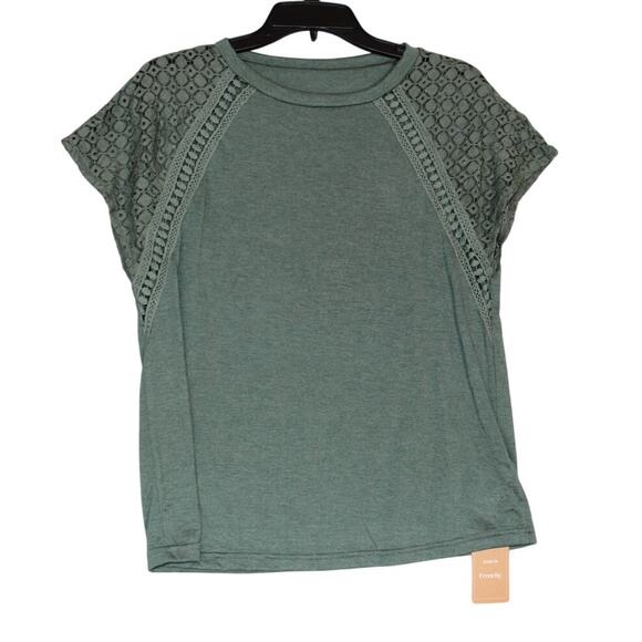 SHEIN Tops - Shein‎ Frenchy Green  SS Crew Neck Medium NWT
